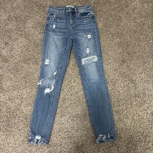 Classic Blue Distressed Skinny Jeans